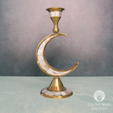 Brass Crescent Moon Candle Holder