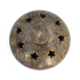 Carved Stone Dish with Lid Stars
