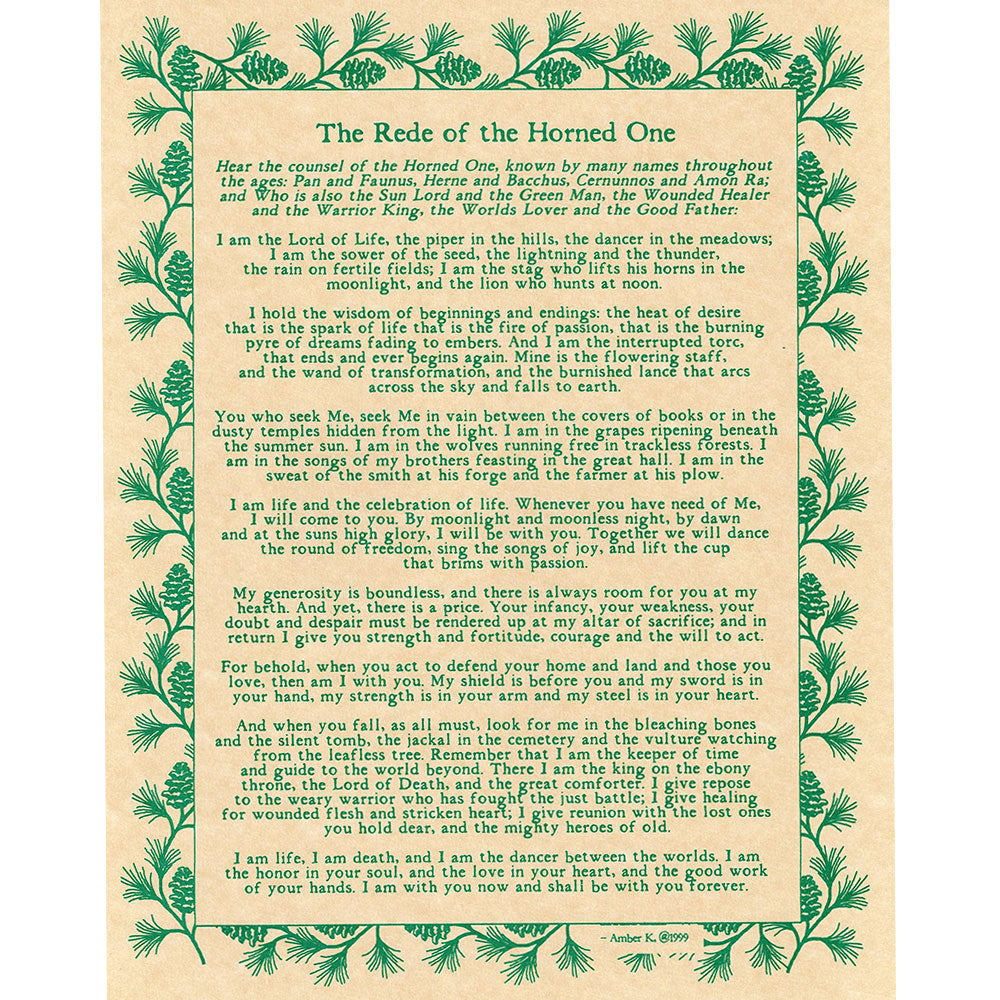Rede of the Horned One Parchment Poster (8.5" x 11")
