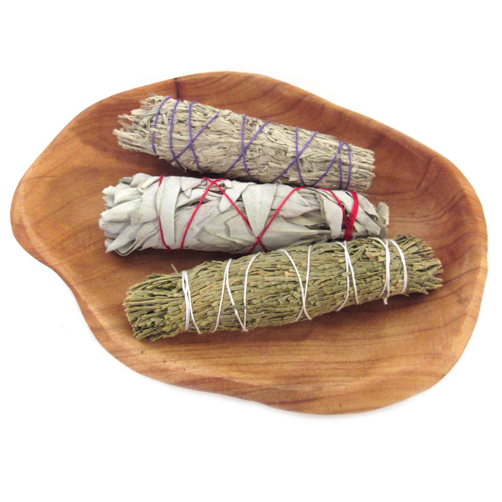 Classic Herb Bundle Trio (Cedar, White Sage, and Blue Sage)