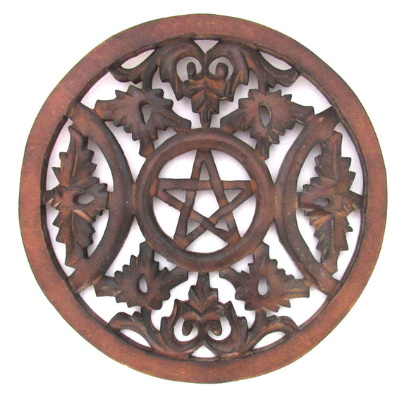 Floral Pentacle Wall Hanging (12 Inches)