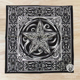 Black and Gray Pentacle Altar Cloth (24 Inches)