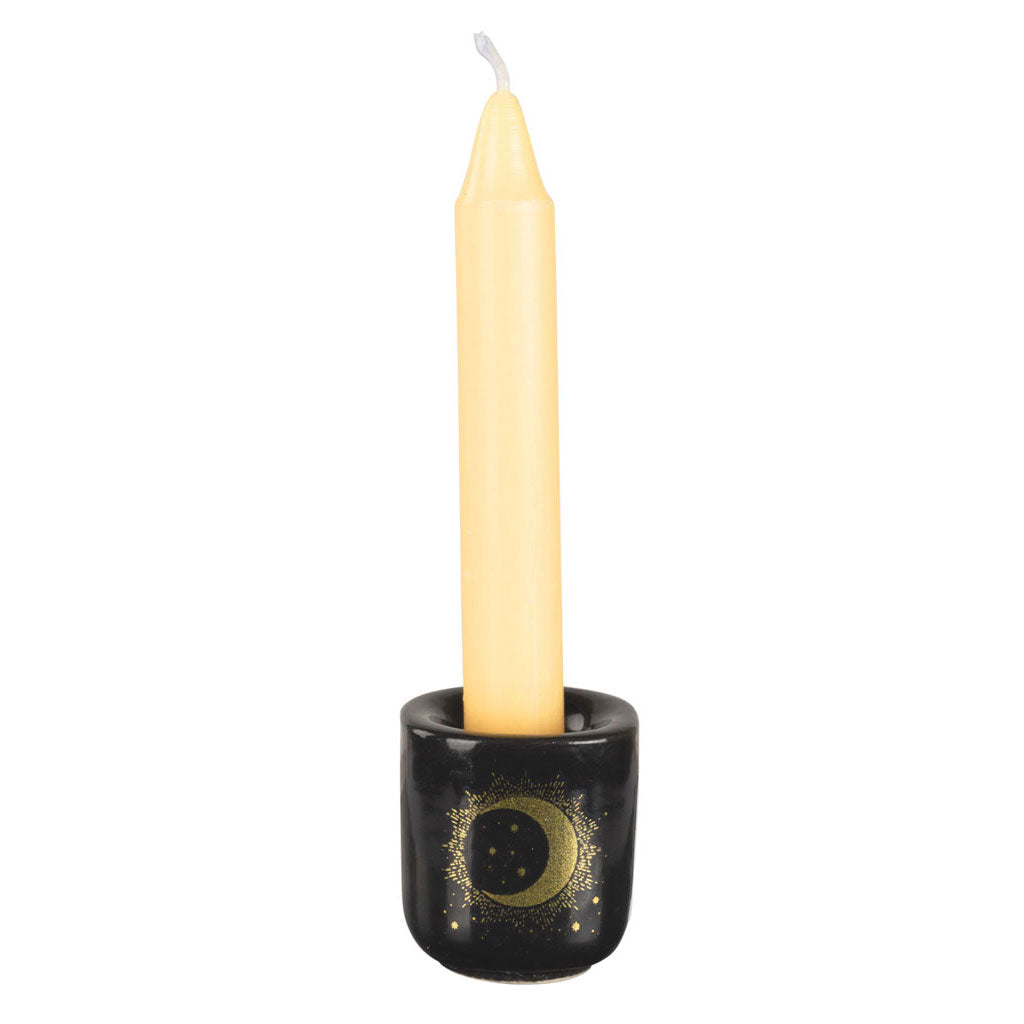 Moon and Stars Ceramic Chime Candle Holder