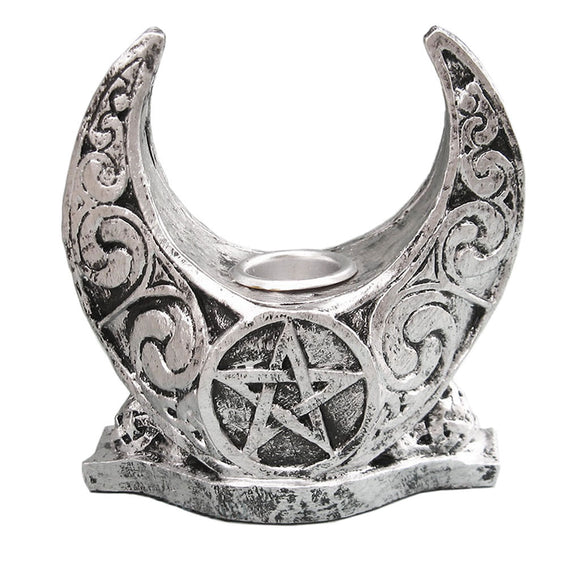 Dryad Design Moon Pentacle Candle Holder (Silver)