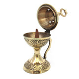 Brass Incense Burner with Hinged Lid