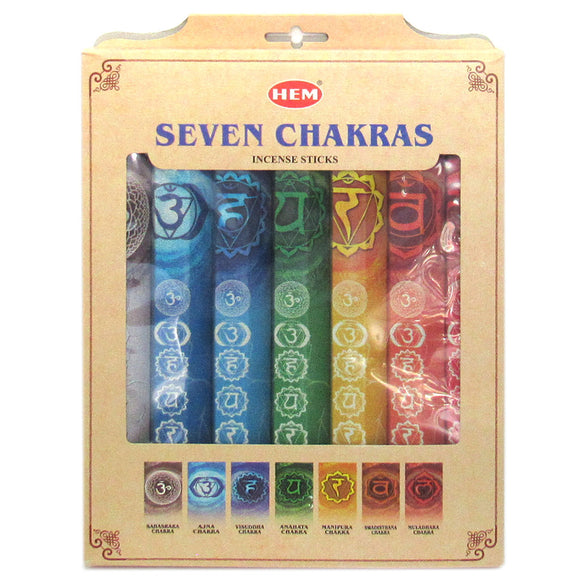 Seven Chakras Incense - Deluxe Boxed Gift Set by HEM