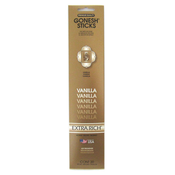 Gonesh Extra Rich Incense Sticks (Package of 20) - Vanilla