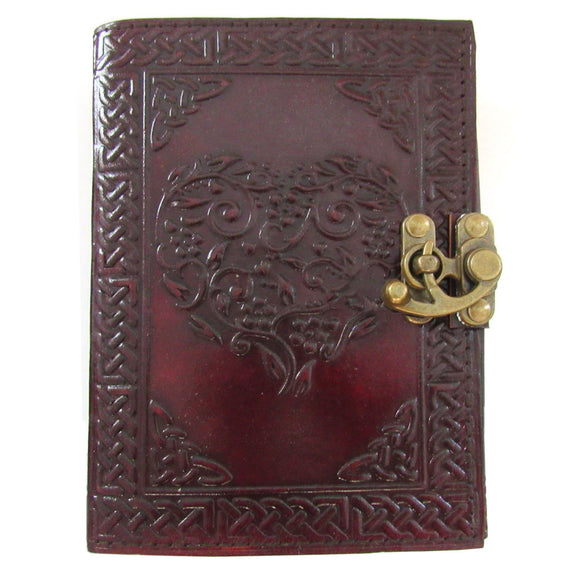 Celtic Heart Leather Journal with Latch