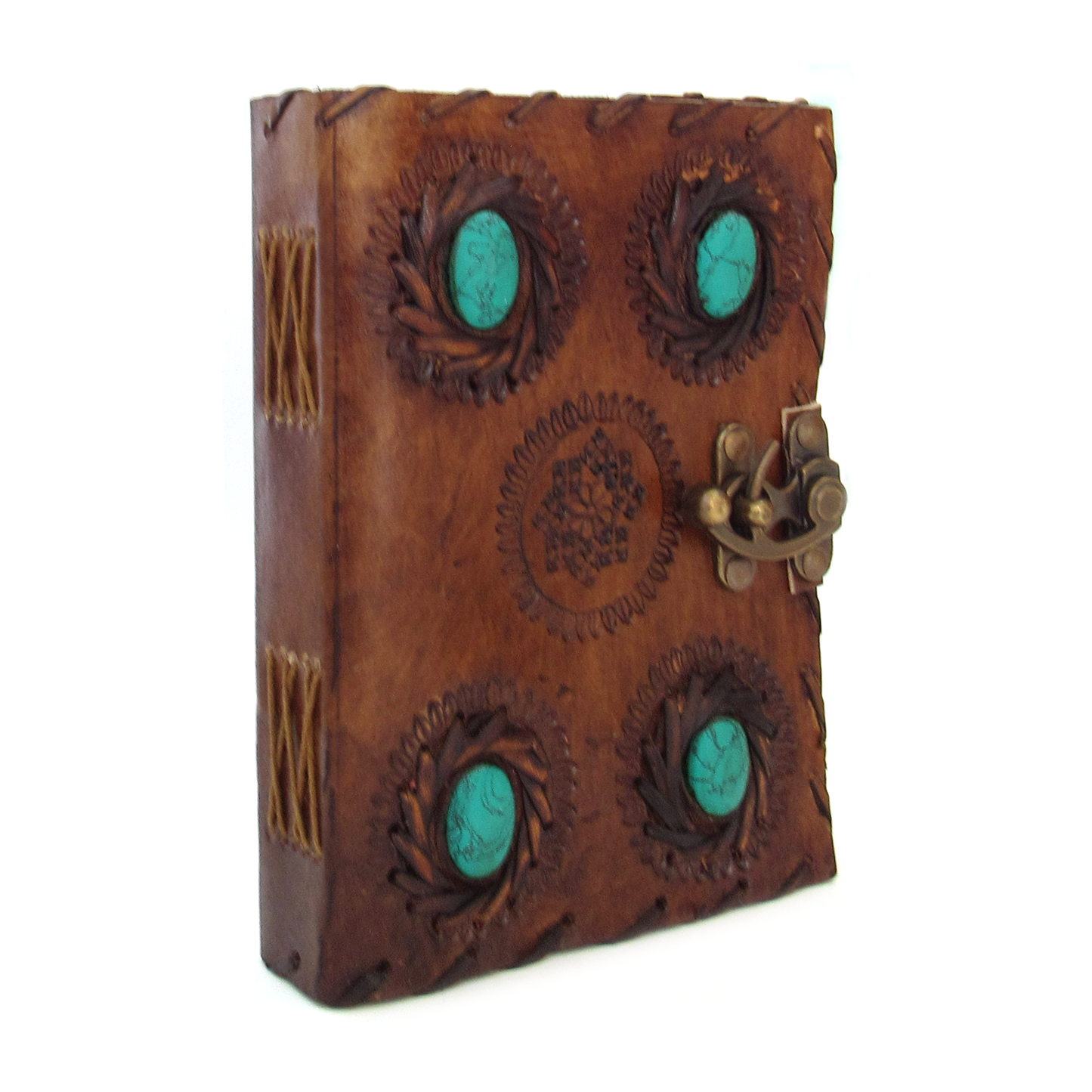 Four-Stone Leather Journal with Latch