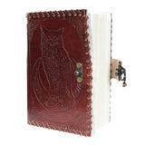 Owl Leather Journal with Latch