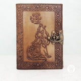 Celtic Wolf and Moon Leather Journal with Latch