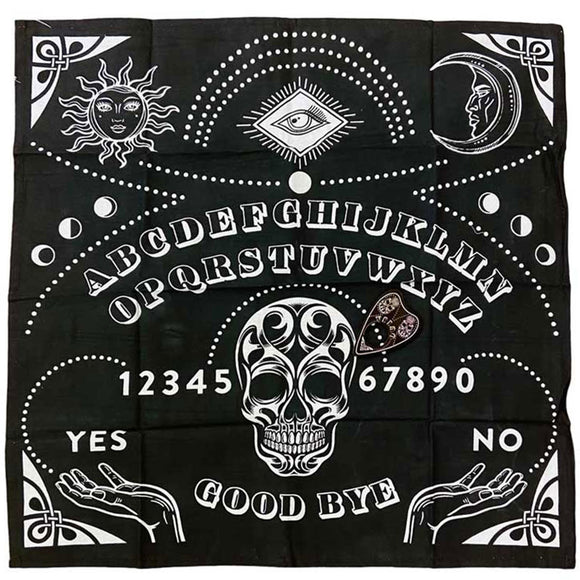 Ouija Board Cloth Mat (24 Inches) with Planchette