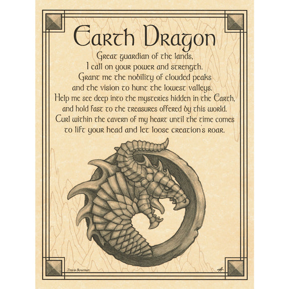 Earth Dragon Parchment Poster (8.5