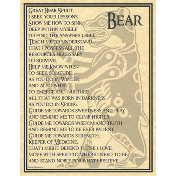 Bear Prayer Parchment Poster (8.5