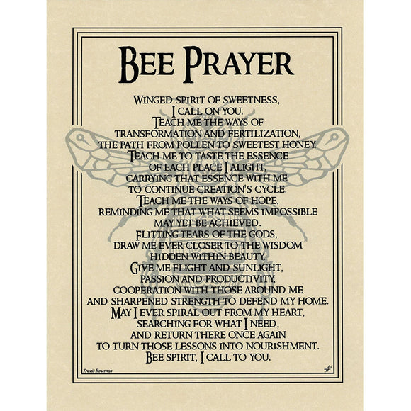 Bee Prayer Parchment Poster (8.5