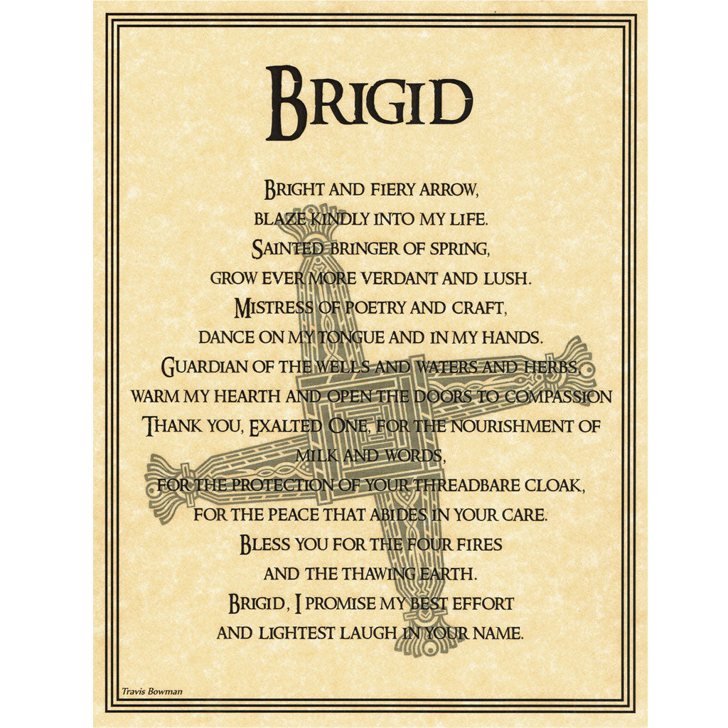 Brigid Prayer Parchment Poster (8.5" x 11")