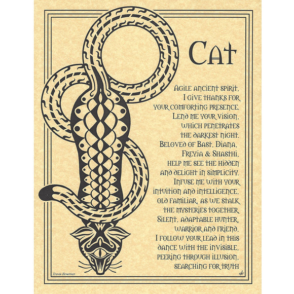 Cat Prayer Parchment Poster (8.5