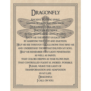 Dragonfly Prayer Parchment Poster (8.5" x 11")