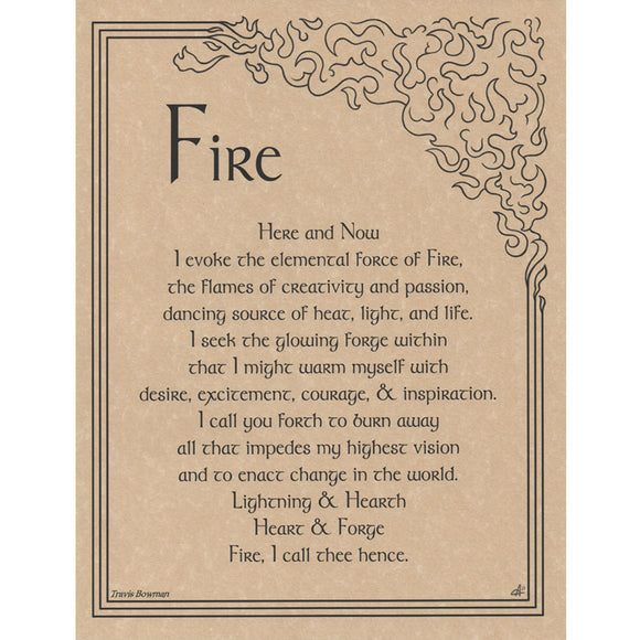 Fire Evocation Parchment Poster (8.5