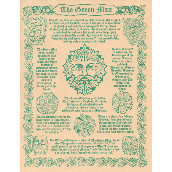 Green Man Parchment Poster (8.5