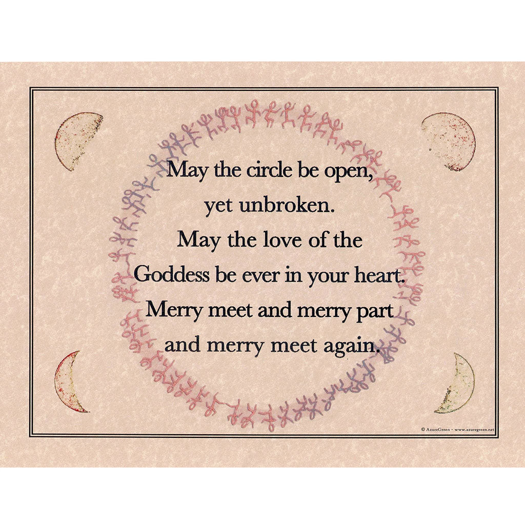 May the Circle Be Open Yet Unbroken Parchment Poster (8.5" x 11")