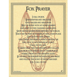 Fox Prayer Parchment Poster (8.5" x 11")