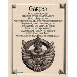Garuda Prayer Parchment Poster (8.5" x 11")