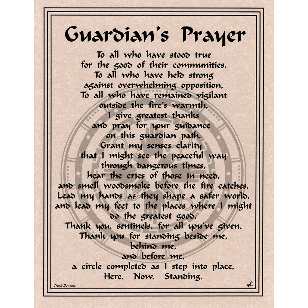 Guardian's Prayer Parchment Poster (8.5" x 11")
