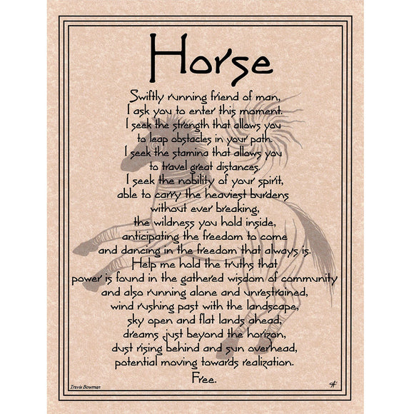Horse Prayer Parchment Poster (8.5