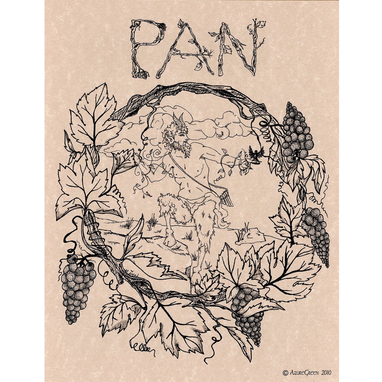 Joyful Pan Parchment Poster (8.5" x 11")