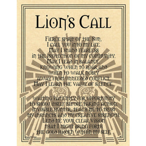 Lion's Call Parchment Poster (8.5" x 11")