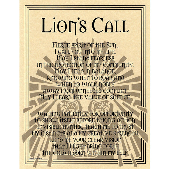 Lion's Call Parchment Poster (8.5