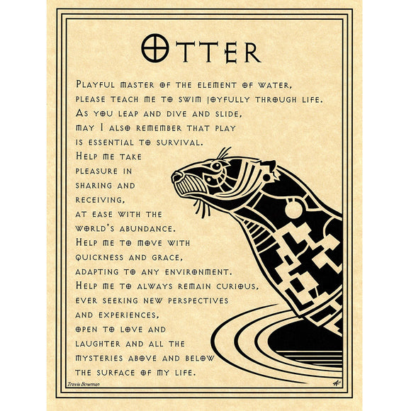 Otter Prayer Parchment Poster (8.5