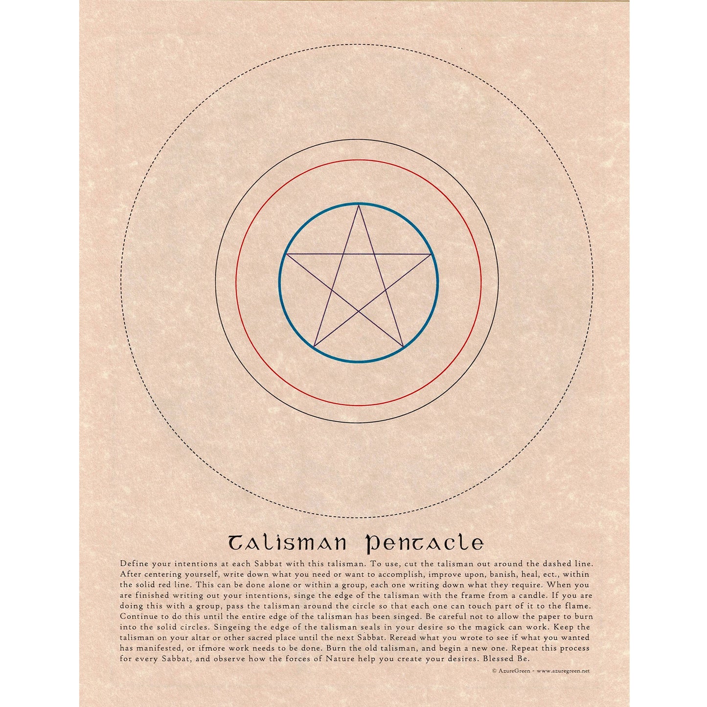 Talisman Pentacle Parchment Poster (8.5" x 11")