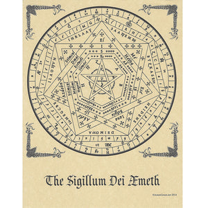 Sigillum Dei Aemeth Parchment Poster (8.5" x 11")