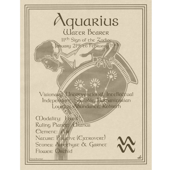 Aquarius Parchment Poster (8.5