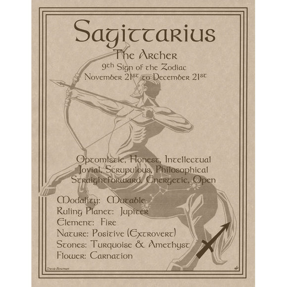 Sagittarius Parchment Poster (8.5