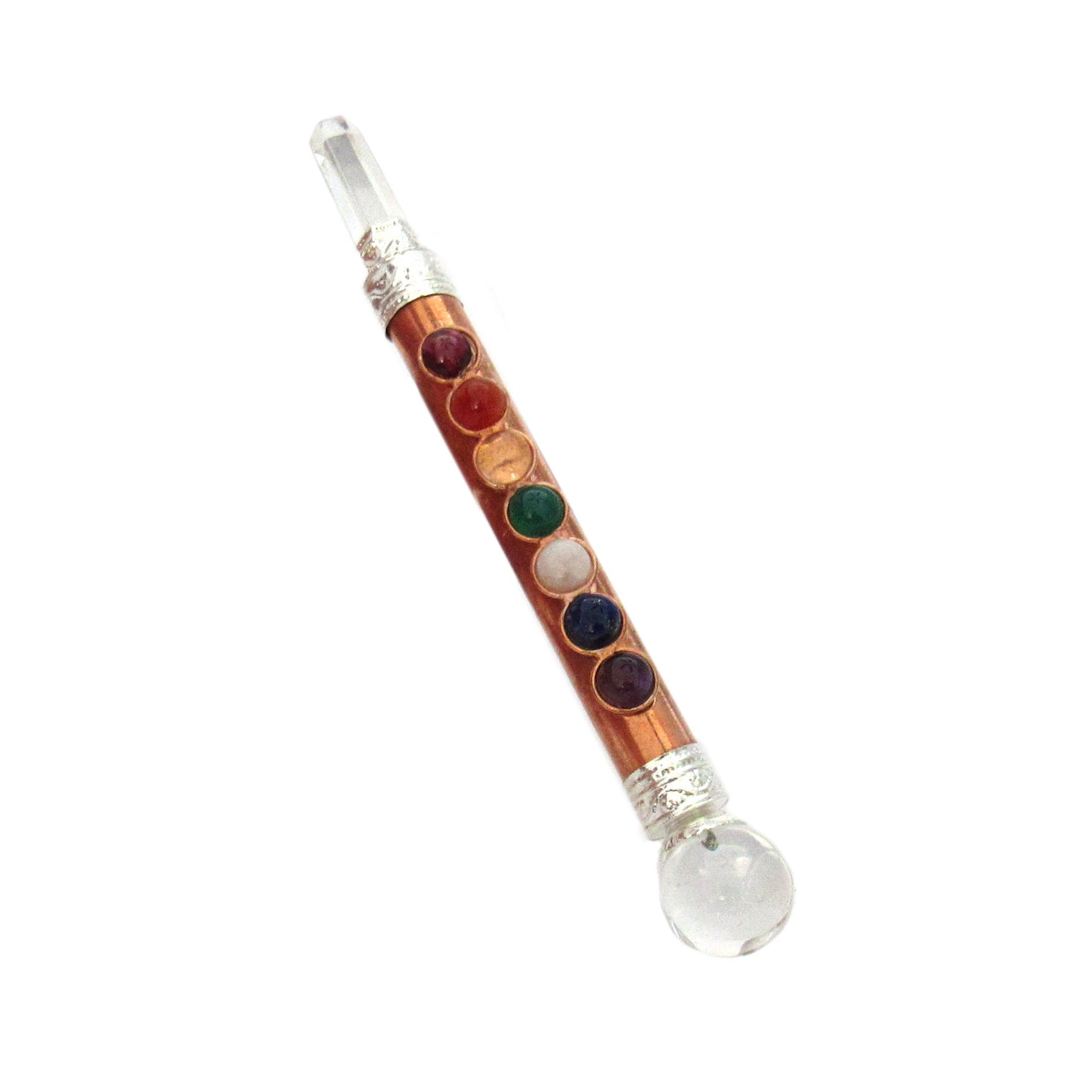 Seven Chakras Mini Copper Wand with Gemstones