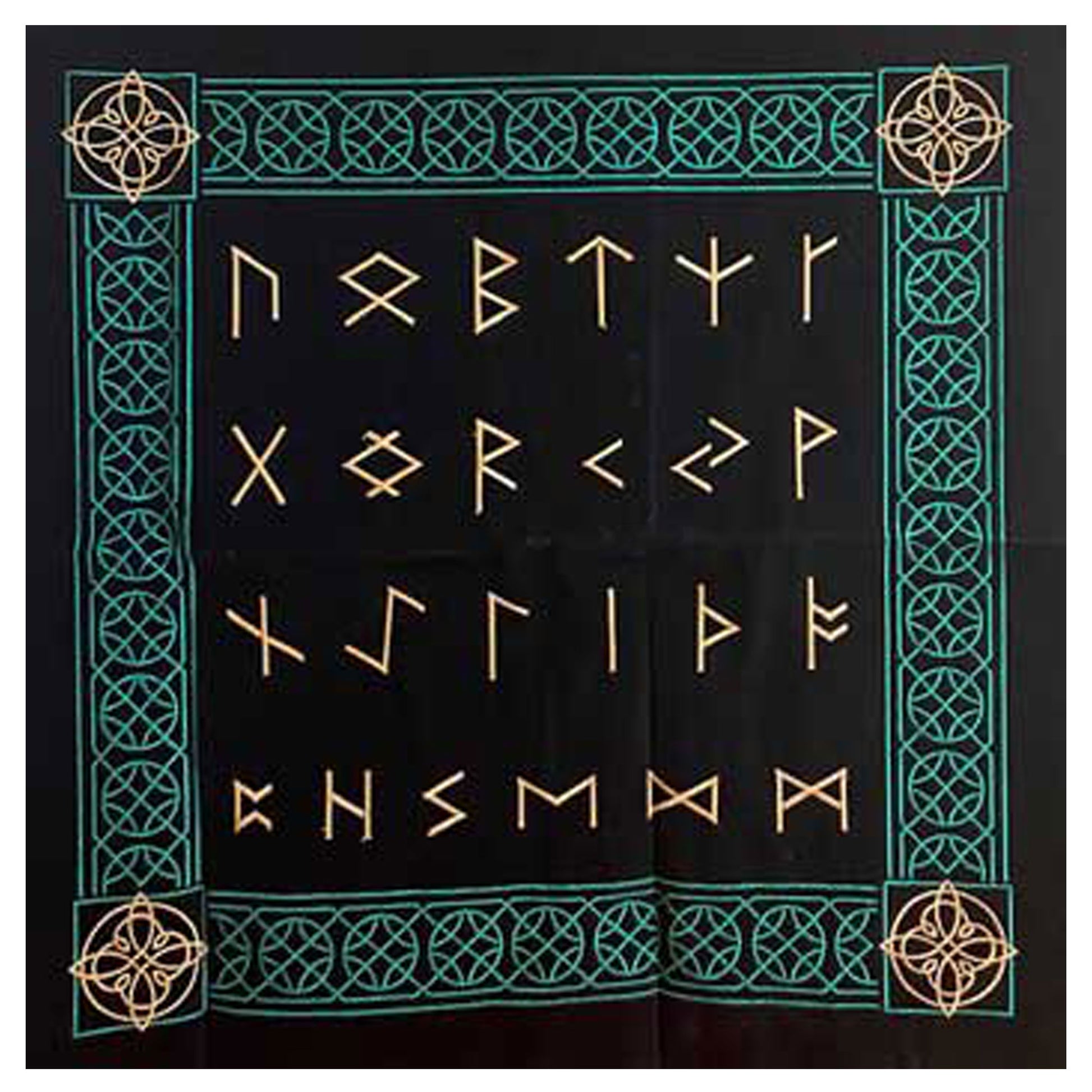 Norse Runes Embroidered Altar Cloth (32 Inches)