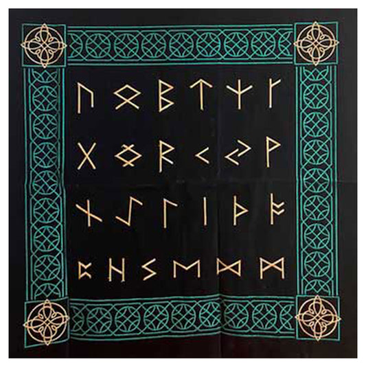 Norse Runes Embroidered Altar Cloth (32 Inches)