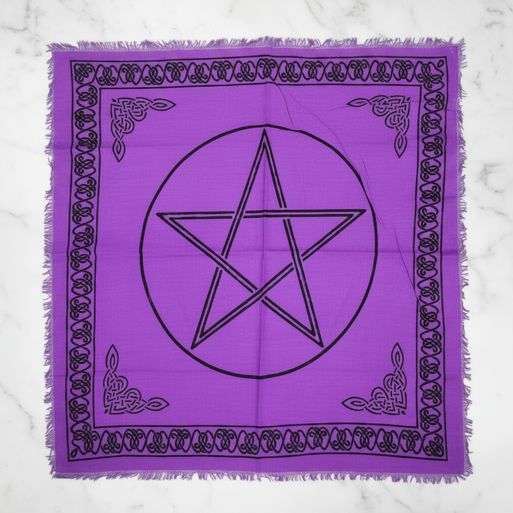 Purple Pentagram Altar Cloth (24 Inches)