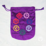 Seven Chakras Purple Velvet Bag