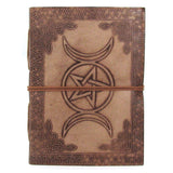 Triple Moon Leather Journal (Light Brown)
