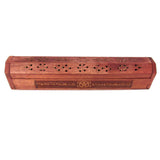 Flip-Top Wooden Incense Burner with Pentagram