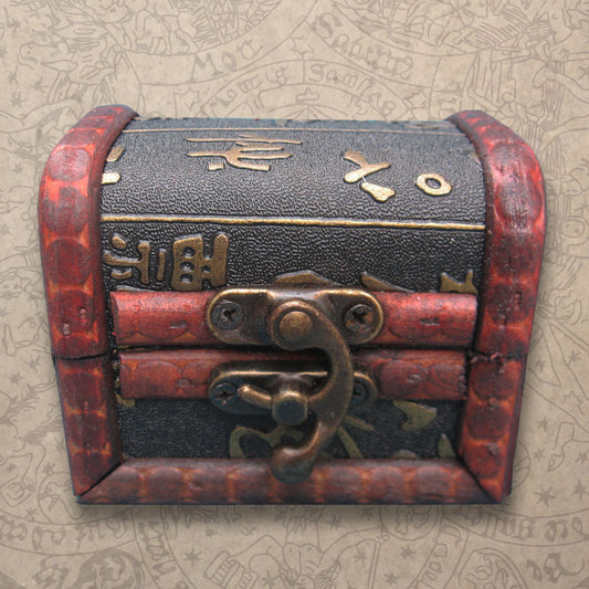 Mini Treasure Chest with Brass Latch - Script Pattern