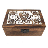 Sacred Lotus Carved Wood Box