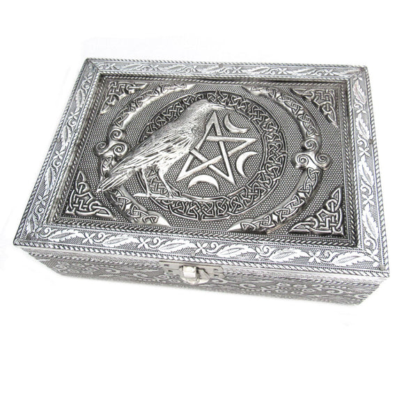 Silver Raven Trinket Box