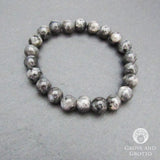 Black Labradorite Round Bead Bracelet (8mm)