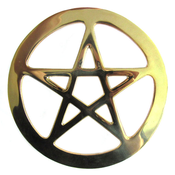 Brass Pentacle Altar Tile (6 Inches)