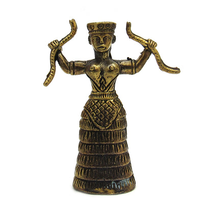 Snake Goddess Mini Figurine (Brass)